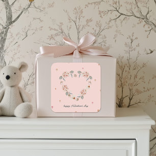 Romantischer Valentinstag Sticker mit Blumenherz