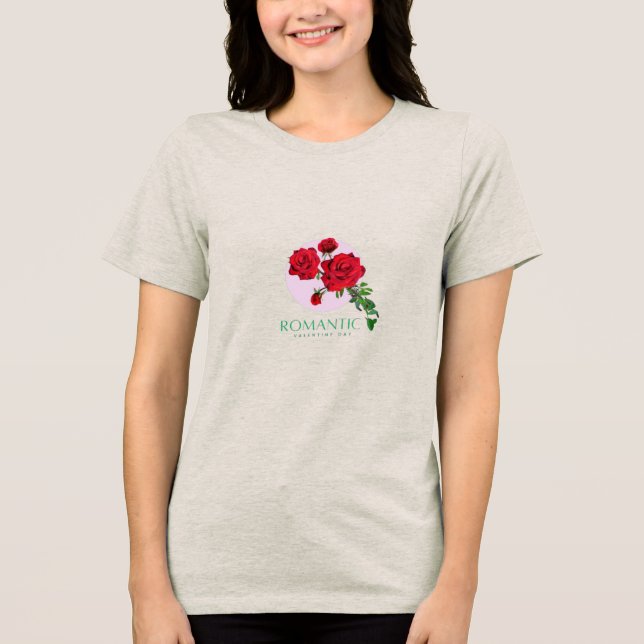 Romantischer Valentinstag Tri-Blend Shirt (Vorderseite)
