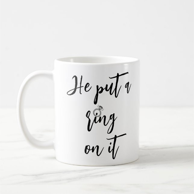 Romantischer Verlobungsring Kaffeebecher Kaffeetasse (Links)