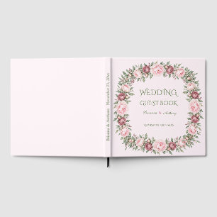Romantischer verstaubter Rosen-Pfingstrosen-Botani Gästebuch