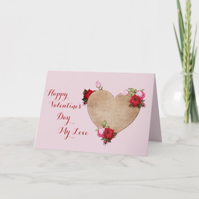 Romantischer Viktorianischer Valentinstag Karte (Vorderseite)
