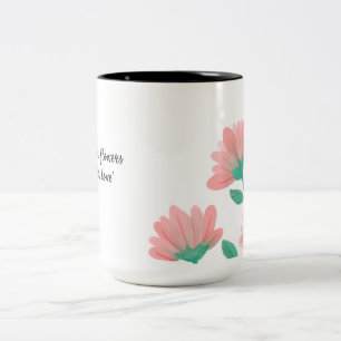 Romantischer Vintage-Blumenbecher Zweifarbige Tasse