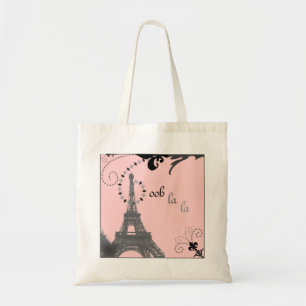 Romantischer Vintage-Eiffelturm Paris-Hochzeit Tragetasche