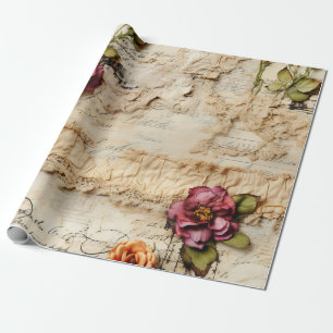 Romantischer Vintage-Pergamentbrief Geschenkpapier
