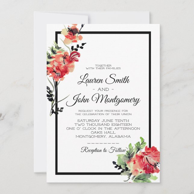 Romantischer Vintager Garten | Hochzeit Einladung (Vorderseite)