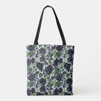 Romantischer Wasserfarbenstrauß: dunkle & schwarze Tasche