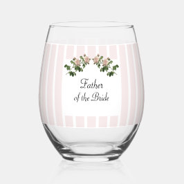 Romantischer, weich rosa Vater der Braut Hochzeit Weinglas Ohne Stiel