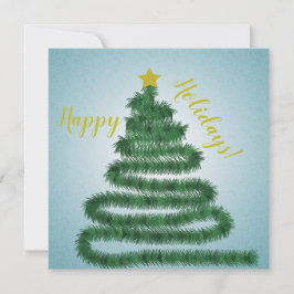 Romantischer Weihnachtsbaum mit goldenem Stern Feiertagskarte