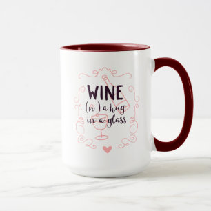 Romantischer Wein ist ein Schluck in einem Glas Tasse