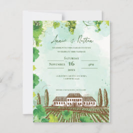 Romantischer Weingarten & Weinkeller Einladung zur Postkarte