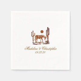 Romantischer Western Dark Brown Wedding Serviette