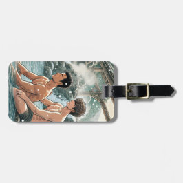 Romantischer Winter onsen Gepäckanhänger