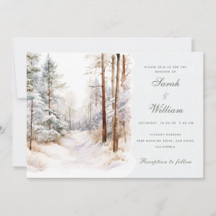 Romantischer Winterwald Einladung zur Hochzeit
