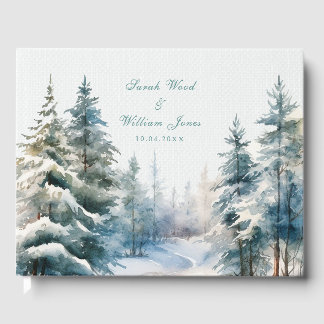 Romantischer Winterwald Hochzeitshaus Gästebuch