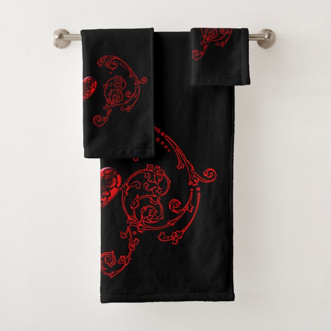 Romantischer, zarter Goth Badhandtuch Set (Insitu)