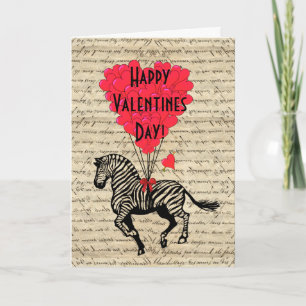 Romantischer Zebra-Valentinstag Feiertagskarte