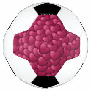 Romantisches 3D-Rot-Herzen-Muster-32322 Fußball