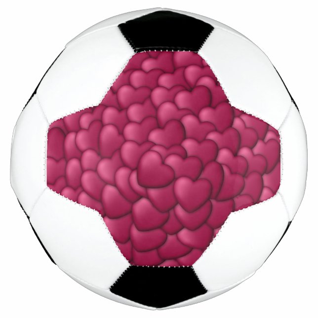 Romantisches 3D-Rot-Herzen-Muster-32322 Fußball (Vorderseite)