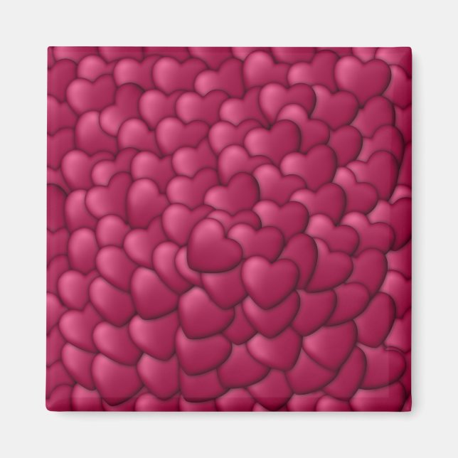 Romantisches 3D-Rot-Herzen-Muster-32322 Magnet (Vorne)