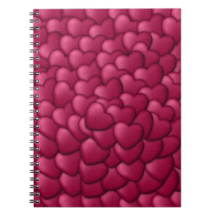 Romantisches 3D-Rot-Herzen-Muster-32322 Notizblock