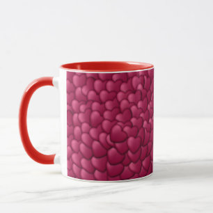 Romantisches 3D-Rot-Herzen-Muster-32322 Tasse