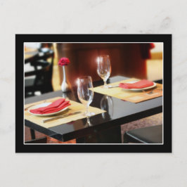 Romantisches Abendessen zu zweit Postkarte