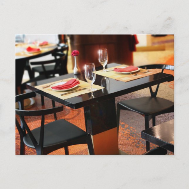Romantisches Abendessen zu zweit Postkarte (Vorderseite)