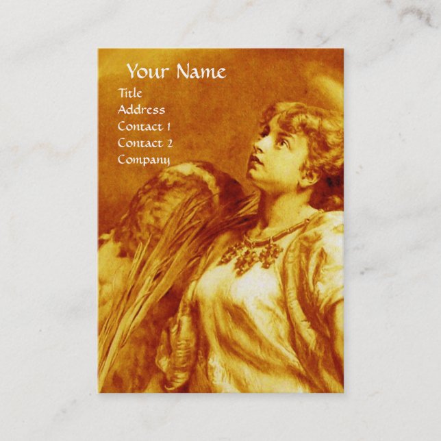 ROMANTISCHES ANGEL IN GOLD-GELBE-WEISSER Pearl Visitenkarte (Vorderseite)