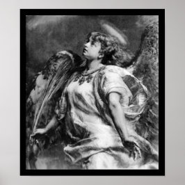 ROMANTISCHES ANGEL MIT GEFÜHL IN SCHWARZ UND WEISS POSTER