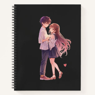 Romantisches Anime-Paar - Süße Ästhetik-Liebhaber- Notizbuch