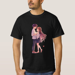 Romantisches Anime-Paar - Süße Ästhetik-Liebhaber- T-Shirt