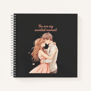 Romantisches Anime-Paar - Süßer Valentinstag-Momen Notizbuch