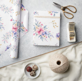 Romantisches Aquarell-Blumenverpackungspapier Geschenkpapier