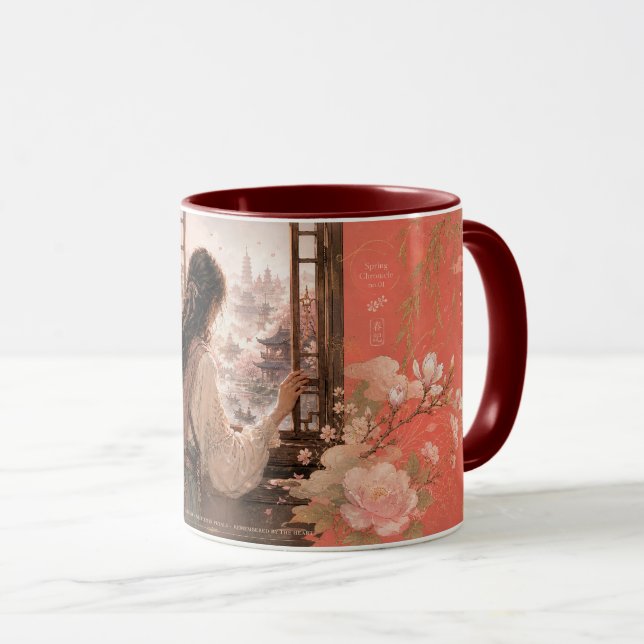 Romantisches arabisches florales Dekormotiv. Tasse (VorderseiteRechts)
