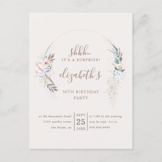 Romantisches Beige Blossom Wasserfarben Party Einladungspostkarte