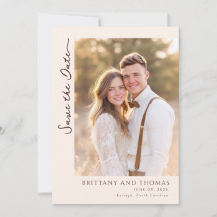 Romantisches Beige-Foto Save The Date