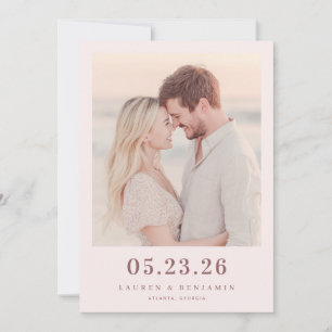 Romantisches Beige Minimalistisches Foto Save The Date