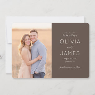 Romantisches Beige Modernes Foto Save The Date