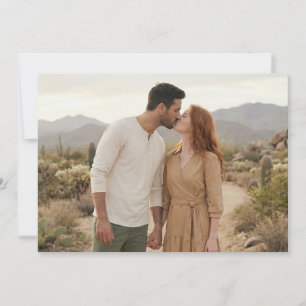 Romantisches Beige Natürliches Foto Einladung