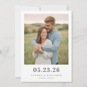 Romantisches Beiges Minimalistisches Foto Save The Date