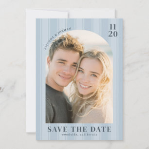 Romantisches Blau Minimalistisches Foto Save The Date