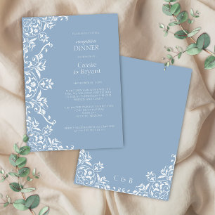 Romantisches Blau und Weiße Hochzeitsempfehlung Ab Einladung