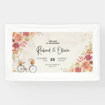 Romantisches Blumen-Hochzeitseinladungsbanner – Vi