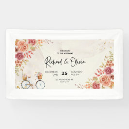 Romantisches Blumen-Hochzeitseinladungsbanner – Vi Banner