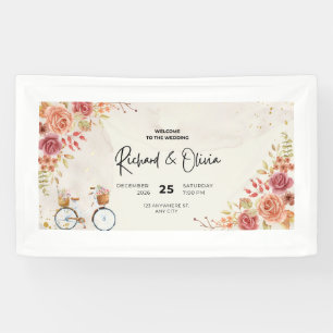 Romantisches Blumen-Hochzeitseinladungsbanner – Vi Banner