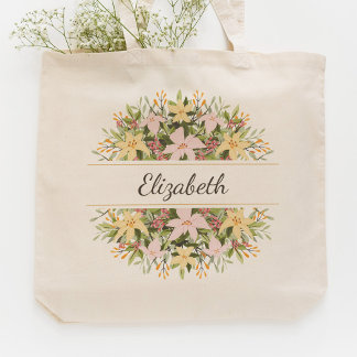 Romantisches Blumenbouquet-Hochzeitsgeschenk Tragetasche
