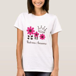 Romantisches Blumendesign mit schwarzem Hintergrun T-Shirt