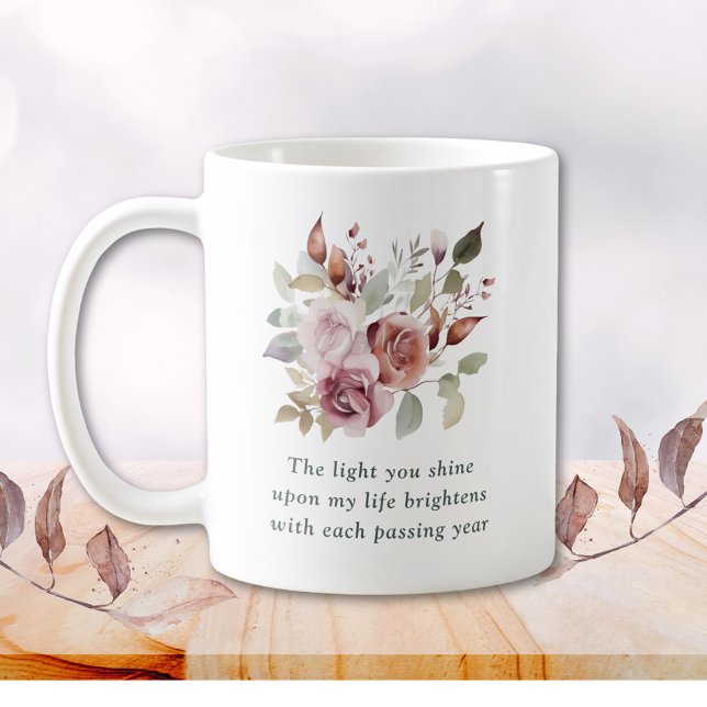 Romantisches Blumengeschenk Kaffeetasse (Romantic Floral Anniversary Gift Coffee Mug)