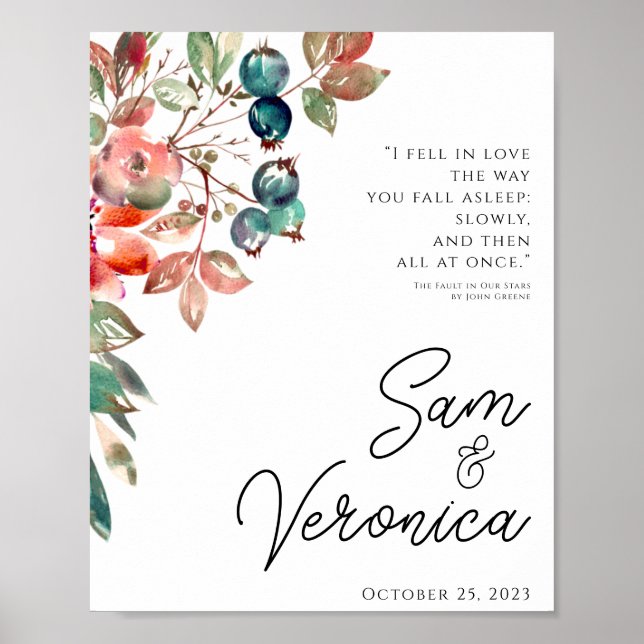 Romantisches Blush Mauve Wedding Willkommenszeiche Poster (Vorne)