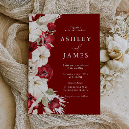 Romantisches Blut: Moderne Hochzeit mit weißer und Einladung